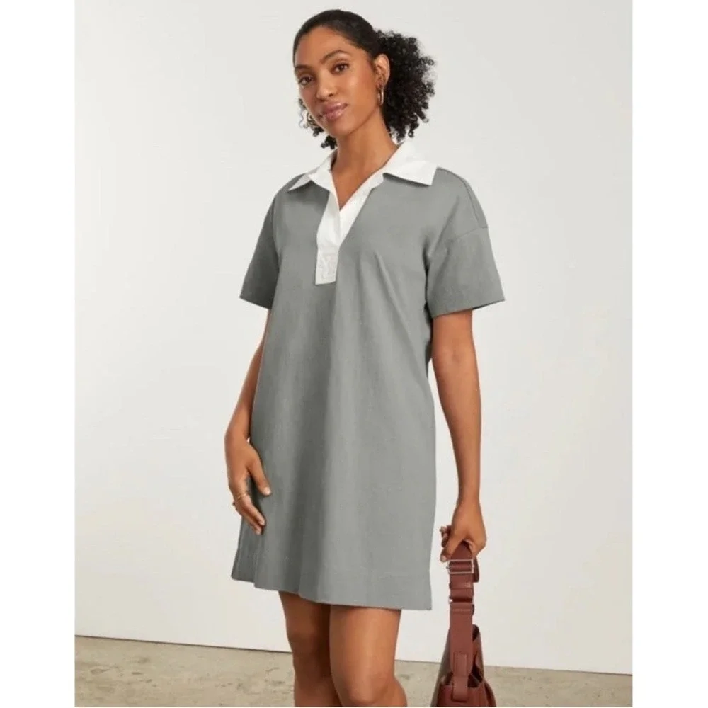 NWT Everlane The Organic‎ Cotton Polo Dress in Clay Size XS